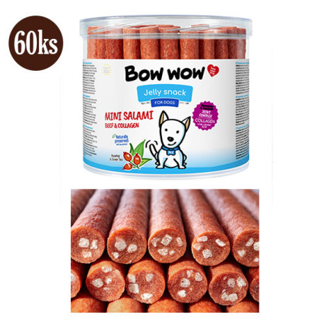 Bow Wow Dog Jelly Snack Mini Salami Beef & Colagen 60pcs Mira mar - 1