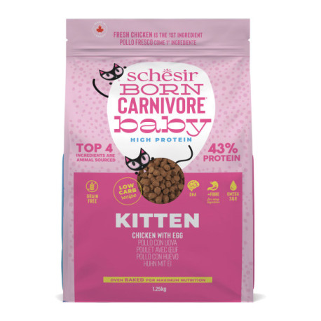 Schesir Cat Born Carnivore Kitten - Čerstvé kuracie s vajcom 225g Whitebridge Petfood S.r.l. - 2