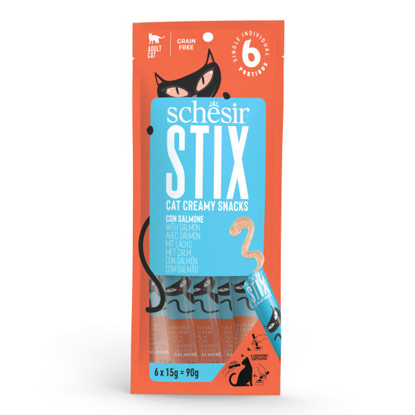 Schesir Cat Stix - Jemný lososový krém 6x15g Whitebridge Petfood S.r.l. - 1