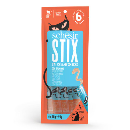 Schesir Cat Stix - Salmon Mousse Cream 6x15g Whitebridge Petfood S.r.l. - 1