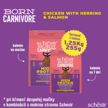 Schesir Cat Born Carnivore Adult - Čerstvé kuracie, sleď a losos 255g Whitebridge Petfood S.r.l. - 5