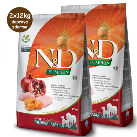copy of N&D Pumpkin Adult Dog Medium/Maxi - Chicken & Pomegranate 12kg Farmina N&D - 1