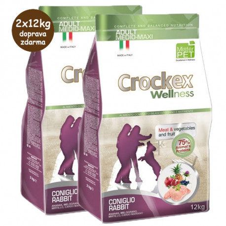 Crockex Wellness Adult Medium&Maxi Rabbit & Rice 12kg MisterPet - 1