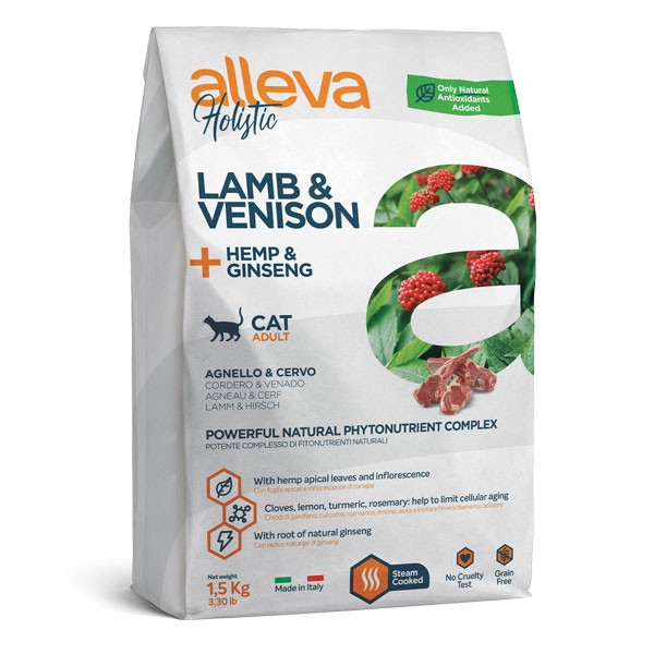 Alleva Holistic Cat Adult Lamb & Venision 1,5kg Alleva - 1