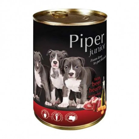Piper Dog Junior - Hovädzie srdcia a mrkva 400g DNP S.A. - 1