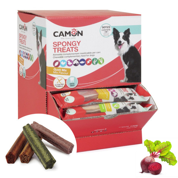 Camon Dental Dog Spongy Treats Tyčinka - bataty, kura a červená repa 28g Camon - 1