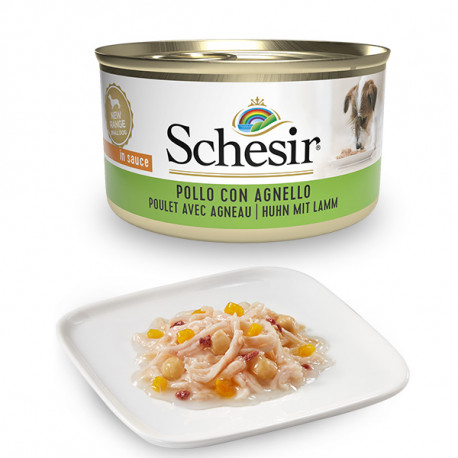 Schesir Dog Adult Petit Cousine - Kuracie filety a jahňacie 85g Agras Delic - 1