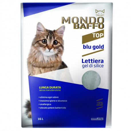 Silikátová podstielka Mondo Baffo pre mačky 16l Zoodiaco - 1