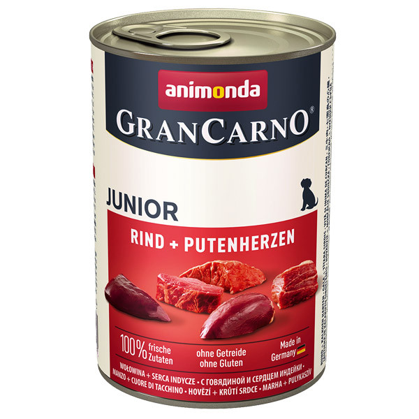 GranCarno Junior - Hovädzie a morčacie srdcia 400g Animonda - 1