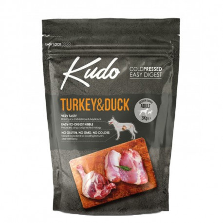 Kudo Dog Adult Medium&Maxi Turkey & Duck 3kg Kudo - 1