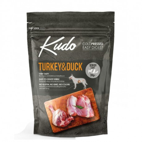 Kudo Dog LG Senior&Light All Size Turkey & Duck 3kg Kudo - 1