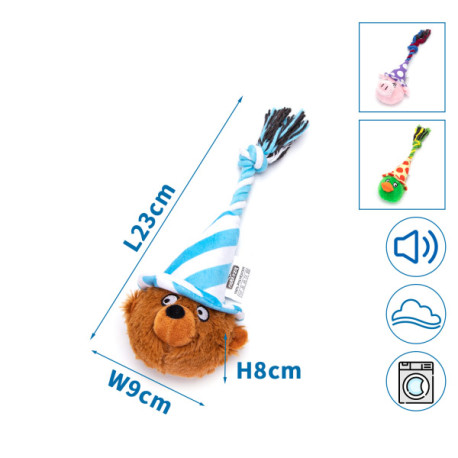 Plyšová hračka Nobleza - Zvieratko v čiapke s lanom 23cm Nobleza - 1