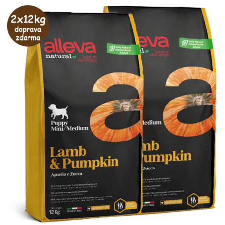 Alleva Natural Dog Puppy All Breeds Lamb & Pumpkin 2kg Diusapet - 3