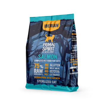 Primal Spirit Iberian Sterilized Cat 75% Salmon 1kg Alpha Spirit - 1