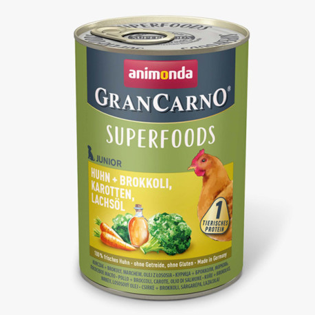Animonda GranCarno Junior Superfoods Kuracie + brokolica, mrkva a lososový olej 400g Animonda - 1