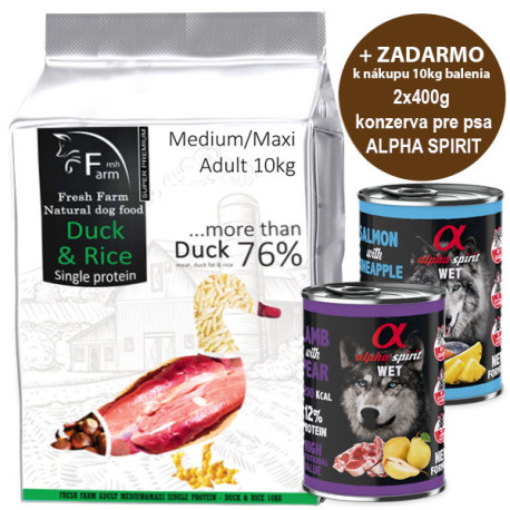 Fresh Farm Adult Medium&Maxi Single Protein - Duck & Rice 10kg Fresh Farm - 1