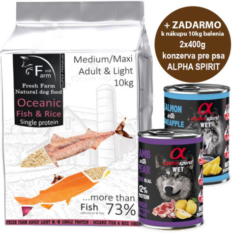 Fresh Farm Adult&Light Medium/Maxi Single Protein - Oceanic Fish 10kg Fresh Farm - 1