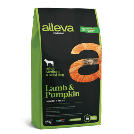 Alleva Natural Dog Adult Maxi Lamb & Pumpkin 12kg Diusapet - 1