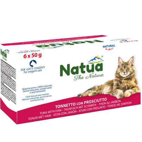Natua Cat Adult Multipack- Filety z tuniaka a šunka 6x50g  - 1